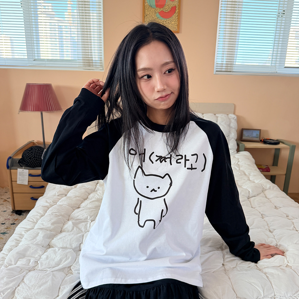 WITHSOME Messy Mara Kitty 'So What?' Raglan Long Sleeve T-Shirt - photo 3