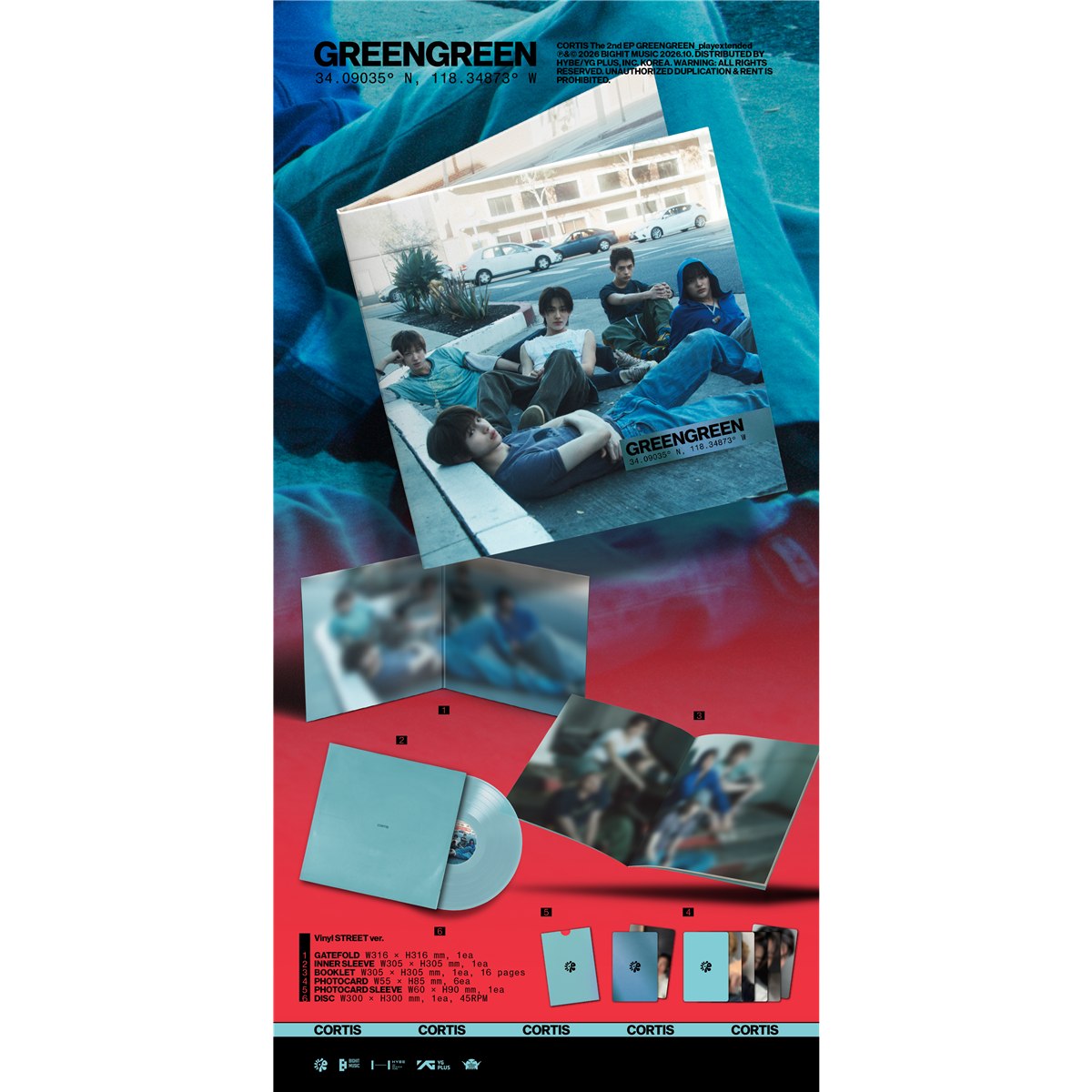 CORTIS 2nd EP [GREENGREEN_playextended] (Vinyl STREET ver.) pack shot