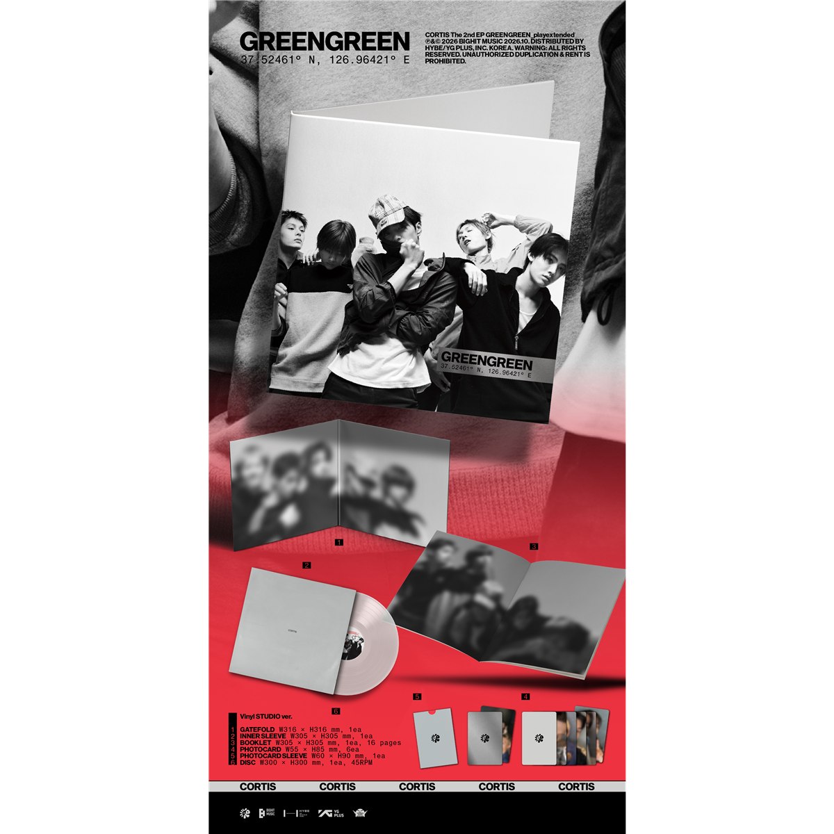 CORTIS 2nd EP [GREENGREEN_playextended] (Vinyl STUDIO ver.) pack shot